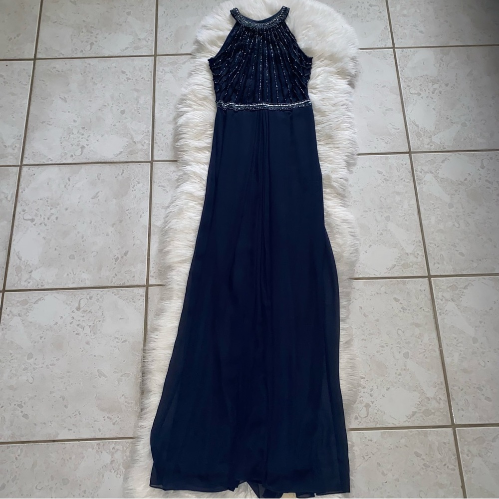 Aidan Mattox Sequence Gown in Blue